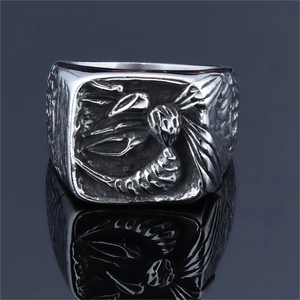 Vintage Bee Scorpion Relief Ring Stainless Steel Punk Gothic Distressed Jewelry For Men