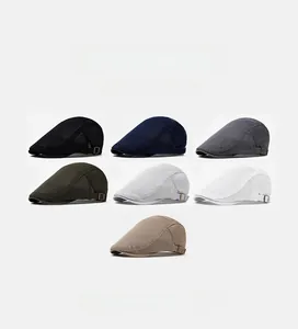 Mesh newsboy caps for men and women available in 7 colors with metal side buckles