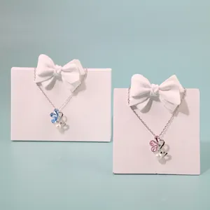 Creative butterfly pendant necklaces with resin stone display stand for jewelry storage