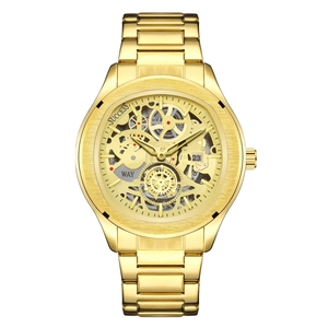 Montre Mécanique Pour Hommes Automatique Squelette Bracelet En Acier Inoxydable Luxe Affaires Engrenage Creux