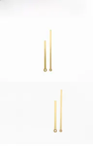 Macro view of model 933 minimalist gold clock hand set including hour and minute hands