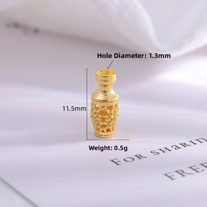 Macro detail of antique gold hollow lotus beads for DIY jewelry making in S925 silver