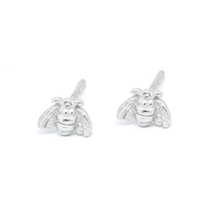 Minimalist S925 sterling silver honeybee stud earrings with detailed wings for women
