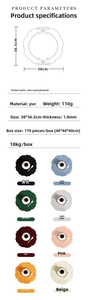 Detailed size specifications and color guide for Nordic totem heat resistant placemats