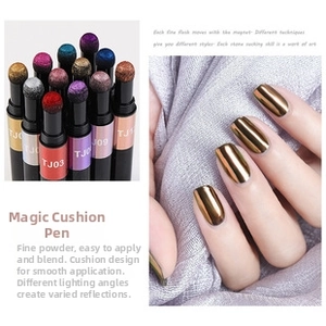 Nail art cushion magic pen detail showing sponge applicator and metallic mirror finish
