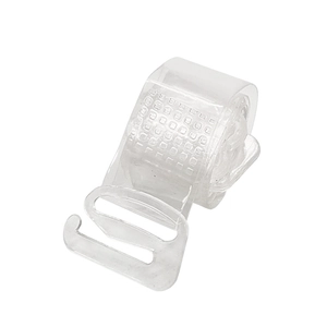 Adjustable transparent bra straps with elastic matte finish and plastic hooks