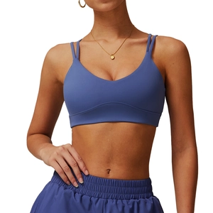Ensemble soutien-gorge de sport bleu Morandi et short taille haute pour le fitness