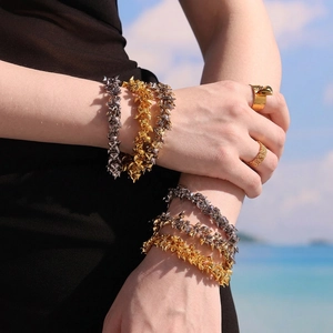 Stainless Steel Heart Charm Bracelet Minimalist Punk Sweet Cool Style Jewelry For Women Vacation Adjustable