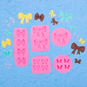Set de 5 moules à nœuds en silicone rose pour fondant, chocolat et résine DIY