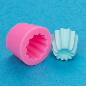 Canele Shape Silicone Mold For Cake Decorating Ribbed Cylinder DIY Candle Soap Plaster Aromatherapy Baking Tool Flexible