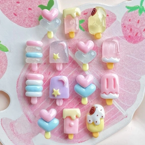 Mini Popsicle Charms Resin Glow In The Dark Glitter Ice Cream Findings For DIY Earring Nail Art Hair Clip Decoration Cute