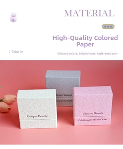 Detail of high-quality embossed paper texture on colorful drawer jewelry gift boxes