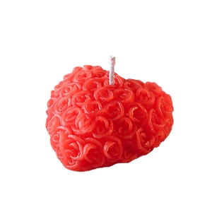 Romantic heart shaped red rose candle for wedding decor and Valentine gift