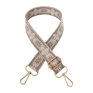 Retro ethnic style 3.8cm wide adjustable guitar bag strap with golden metal buckles