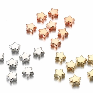 Star-shaped CCB spacers in gold, silver and rose gold finishes for DIY jewelry making