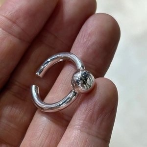 925 Sterling Silver Ball Bead Adjustable Ring Minimalist Geometric Open Finger Jewelry For Women Korean Style