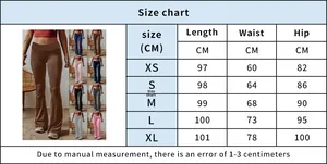 Größentabelle für Damen-Hose mit hoher Taille mit Maßen für Länge, Taille und Hüfte