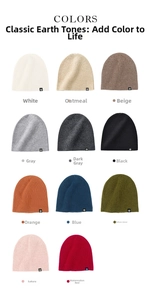 Cuadrícula de gorros de lana tejida en 11 colores con textura clásica de canalé