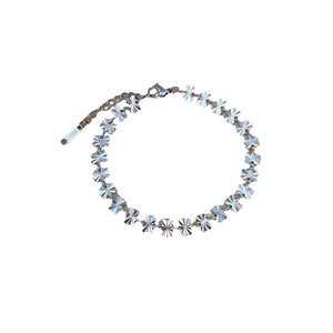 Silver stainless steel chain bracelet featuring minimalist star-shaped charms for women