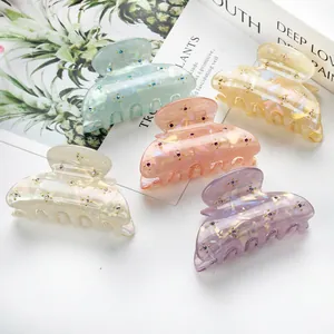 Five-piece set of elegant PVC hair clips with sparkling rhinestones in assorted colors