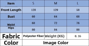 Detailed size chart for the women casual crepe maxi dress with measurements in centimeters