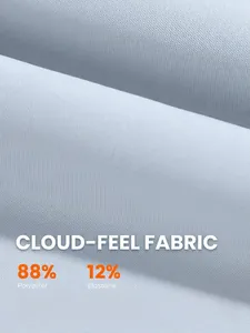 Détail du tissu bleu de t-shirt de yoga en 88% polyester et 12% élasthanne