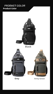 Detailed comparison of versatile nylon chest bags in black, grey, and army green colors