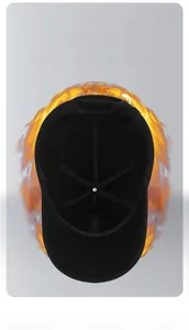 Detail of thermal fleece lining and ear flaps for winter baseball cap with heat retention