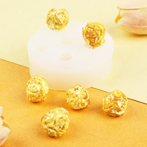 Detailed white silicone mold for creating realistic popcorn shaped crafts and cake decorations