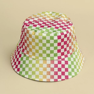 Bob à carreaux arc-en-ciel avec motif coloré pour protection solaire en plein air