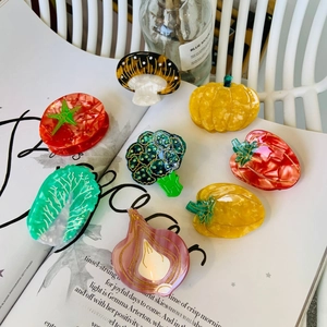 Creative Vegetable Hair Claw Clip Acetic Acid Funny Food Shape Cabbage Pumpkin Broccoli Quirky Headwear Accessories Women