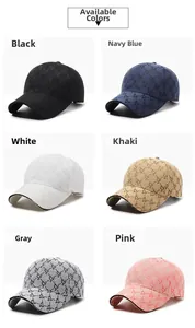 Jacquard monogram baseball caps in black navy white khaki grey and pink color options