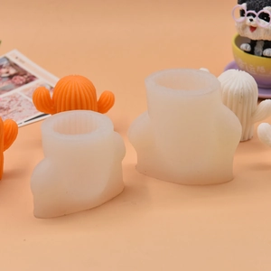 3D cactus silicone mold for DIY scented candles and handmade plaster plant pots