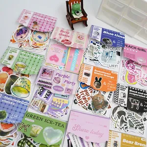 Aesthetic Decorative Stickers Waterproof Synthetic Paper Vintage Korean Ins Style For Journaling Scrapbooking DIY Decor