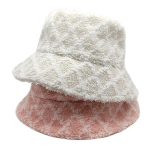 Winter-Fischerhut aus Sherpa-Fleece für Damen und Herren in Beige und Rosa
