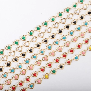 Colorful 18k gold plated heart bracelets with enamel sunflower accents in various vibrant colors