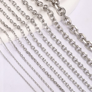 Detailed comparison of various sizes of polished stainless steel oval link chains