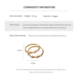 Size specifications for gold plated chunky earrings with 4.6cm height and 4.3cm width
