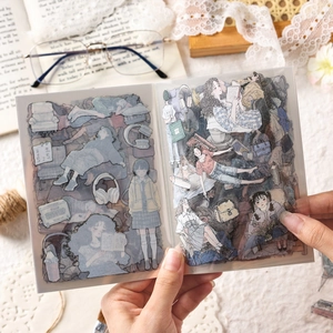 Creative forest girl stickers book featuring PET character illustrations for DIY journals