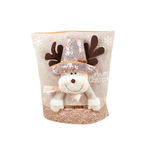 Christmas reindeer chair cover with rose gold sequins and Merry Christmas embroidery
