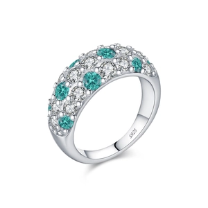 Luxuriöser Ring aus S925 Sterlingsilber mit funkelnden blauen Paraiba-Steinen