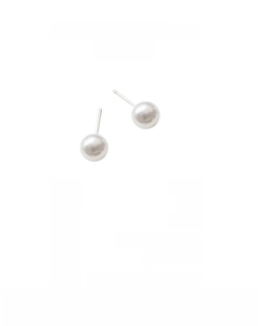Detailed chart showing four sizes of pearl earrings with S925 silver needles from 6mm to 12mm
