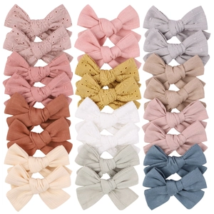 Children Embroidered Lace Butterfly Knot Hair Clip Set Handmade Fabric Duckbill Clip Cute Hair Accessories For Girls Baby