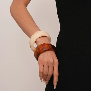 Maillard style chunky acrylic resin bangles with tortoiseshell and agate textures