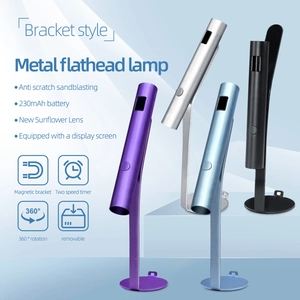 Mini Handheld UV Nail Lamp Rechargeable Metal Phototherapy Light With Silicone Stamper Head And Rotating Stand Portable Manicure Tool