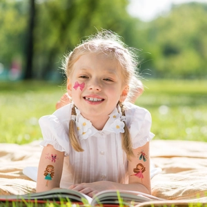 Waterproof temporary tattoos for girls featuring ballet princess and mermaid designs