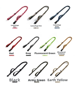 Detailed grid of tactical dog leashes in ten various camouflage patterns and colors