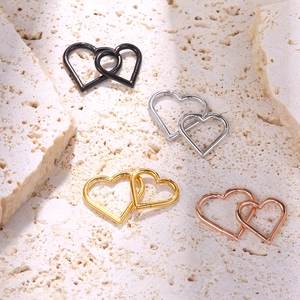 316L stainless steel heart-shaped seamless cartilage rings in four metallic finishes