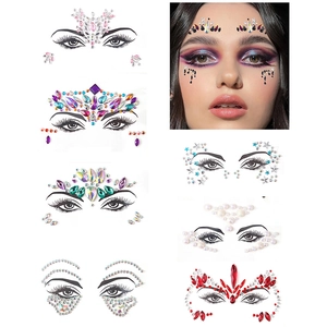 Face Gems Rhinestone Stickers Self-Adhesive Butterfly Eye Jewels For Music Festival Rave Party Makeup Acrylic Iridescent Body Art