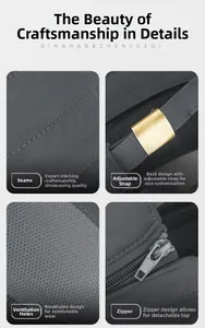 Detail view of quick-dry hat with breathable mesh, adjustable strap and zip-off top